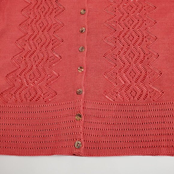Peruvian Connection Womens Chaco Lace Knit Pima Cotton Cardigan XL Point… - Picture 10 of 12